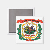 Magnet mit Flag West Virginia Staat - USA (Vorderseite/Rückseite)