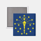 Magnet mit Flagge des Indiana-Staat - USA (Vorderseite/Rückseite)
