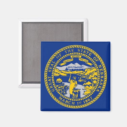 Magnet mit Flagge des Nebraska-Staat - USA (Vorderseite/Rückseite)