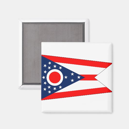 Magnet mit Flagge des Ohio-Staat - USA (Vorderseite/Rückseite)