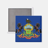 Magnet mit Flagge des Pennsylvania-Staat - USA (Vorderseite/Rückseite)