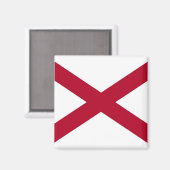 Magnet mit Flagge des Staat Alabama - USA (Vorderseite/Rückseite)