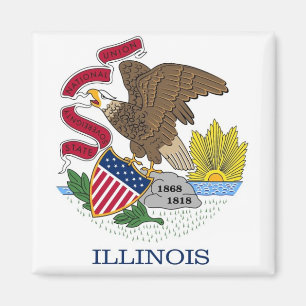 Magnet mit Flagge des Staat Illinois - USA