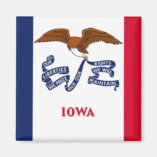 Magnet mit Flagge des Staat Iowa - USA (Vorne)