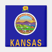 Magnet mit Flagge des Staat Kansas - USA (Vorne)