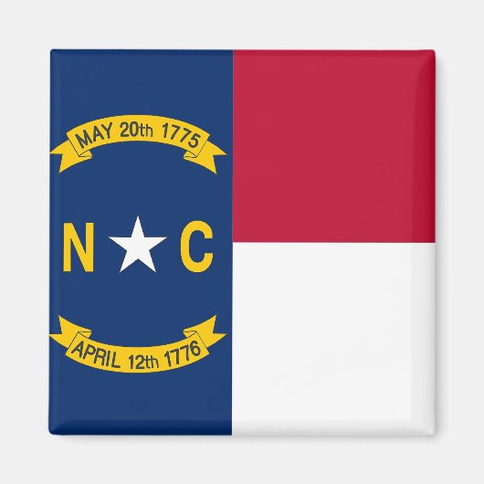 Magnet mit Flagge des Staat North Carolina - USA (Vorne)