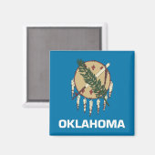Magnet mit Flagge des Staat Oklahoma - USA (Vorderseite/Rückseite)