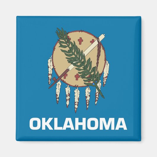 Magnet mit Flagge des Staat Oklahoma - USA (Vorne)