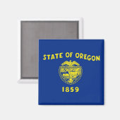 Magnet mit Flagge des Staat Oregon - USA (Vorderseite/Rückseite)