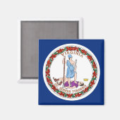 Magnet mit Flagge des Staat Virginia - USA (Vorderseite/Rückseite)