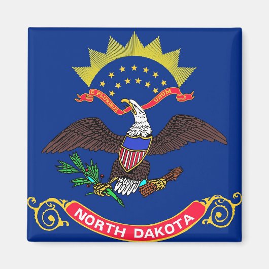 Magnet mit Flagge des Staat von Nord-Dakota - USA (Vorne)