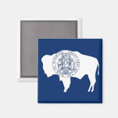 Magnet mit Flagge des Wyoming-Staat - USA (Vorderseite/Rückseite)