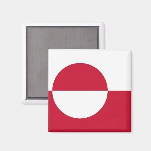 Magnet mit Flagge Grönlands (Vorderseite/Rückseite)