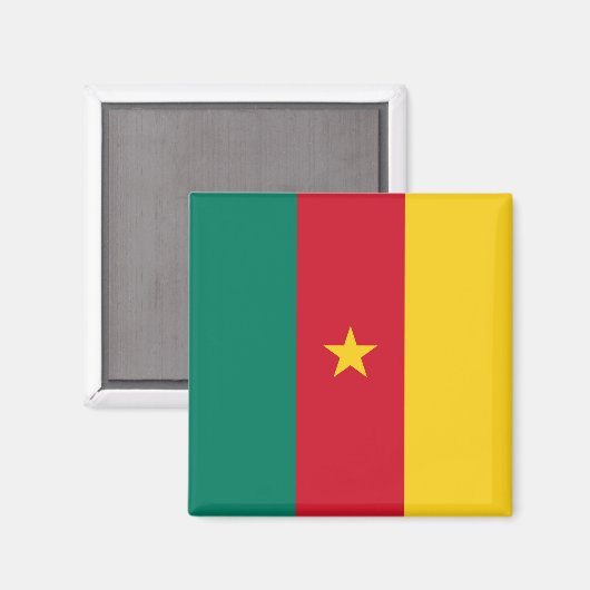 Magnet mit Flagge Kameruns (Vorderseite/Rückseite)