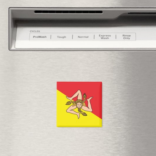 Magnet mit Flagge Siziliens, Italien (In Situ (Geschirrspüler))