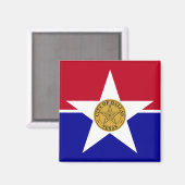 Magnet mit Flagge von Dallas, Texas, USA (Vorderseite/Rückseite)