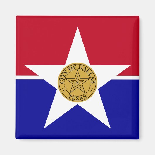 Magnet mit Flagge von Dallas, Texas, USA (Vorne)
