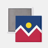 Magnet mit Flagge von Denver, Colorado Staat - USA (Vorderseite/Rückseite)