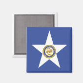 Magnet mit Flagge von Houston, Texas, USA (Vorderseite/Rückseite)