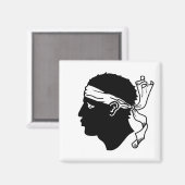 Magnet mit Flagge von Korsika, Frankreich (Vorderseite/Rückseite)