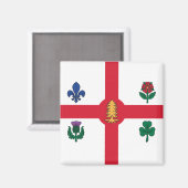 Magnet mit Flagge von Montreal, Kanada (Vorderseite/Rückseite)