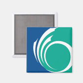 Magnet mit Flagge von Ottawa, Kanada (Vorderseite/Rückseite)