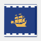 Magnet mit Flagge von Quebec City, Kanada (Vorne)
