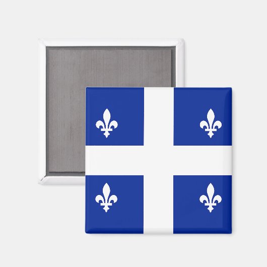 Magnet mit Flagge von Quebec, Kanada (Vorderseite/Rückseite)