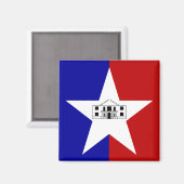 Magnet mit Flagge von San Antonio, Texas, USA (Vorderseite/Rückseite)