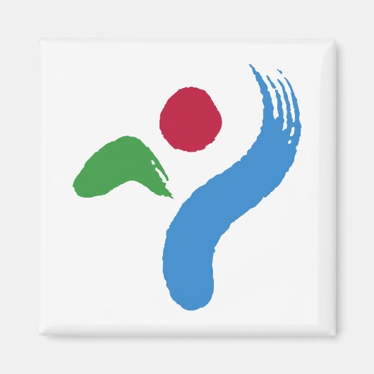Magnet mit Flagge von Seoul, Südkorea (Vorne)