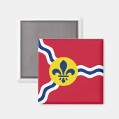 Magnet mit Flagge von St. Louis, Missouri (Vorderseite/Rückseite)