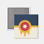 Magnet mit Flagge von Tulsa, Oklahoma (Vorderseite/Rückseite)