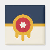 Magnet mit Flagge von Tulsa, Oklahoma (Vorne)