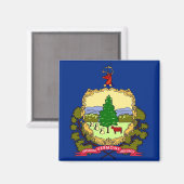 Magnet mit Flagge von Vermont Staat - USA (Vorderseite/Rückseite)