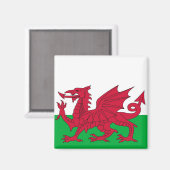 Magnet mit Flagge von Wales (Vorderseite/Rückseite)