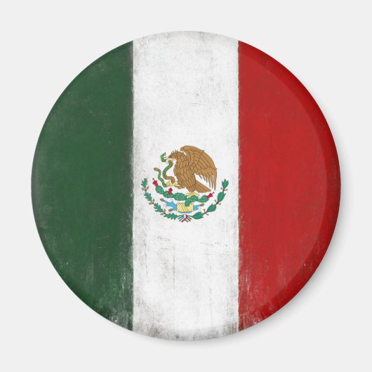 Magnet mit gebeutelter Flagge aus Mexiko (Vorne)