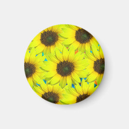 Magnet mit gelben kleinen Sonnenblumenblüten