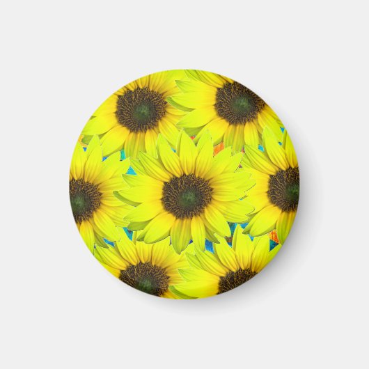 Magnet mit gelben kleinen Sonnenblumenblüten (Vorne)