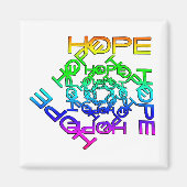 Magnet mit Hoffnung geschrieben in Multicolor (Vorne)