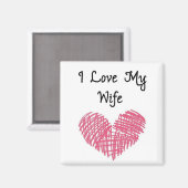 MAGNET MIT **I LIEBE MEINE EHEFRAU** (Vorderseite/Rückseite)