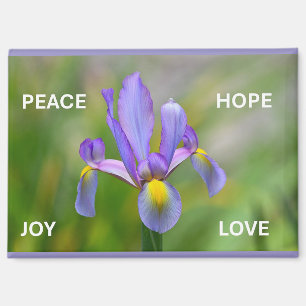 Magnet mit Irisblume und Advent-Themen