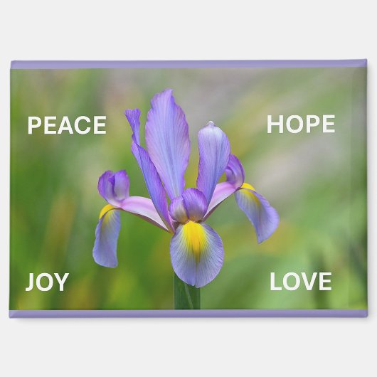 Magnet mit Irisblume und Advent-Themen (Vorderseite)