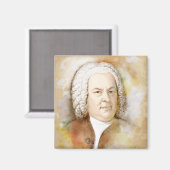 Magnet mit Johann Sebastian Bach (Vorderseite/Rückseite)