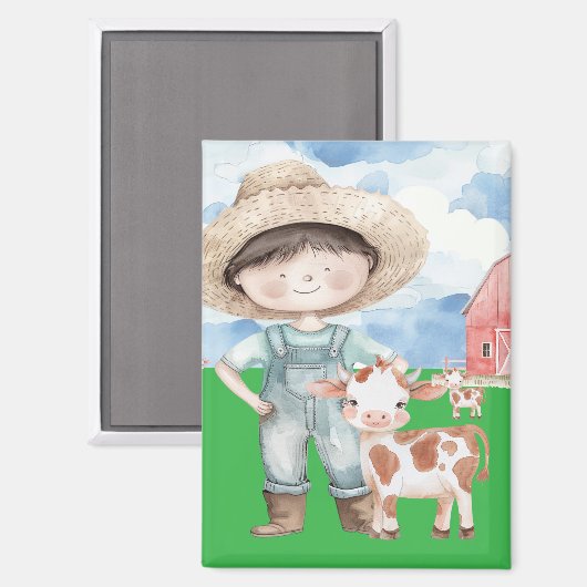 Magnet mit Junge und Kalb (Vorderseite/Rückseite)