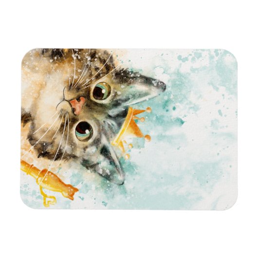 Magnet mit Katze samt Zepter und Krone (Horizontal)
