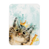 Magnet mit Katze samt Zepter und Krone (Vertikal)