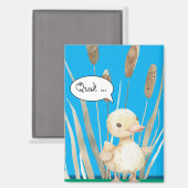 Magnet mit kleine Ente im Schilf am See (Vorderseite/Rückseite)
