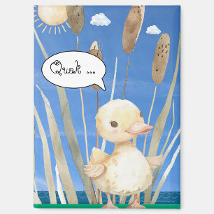 Magnet mit kleine Ente im Schilf am See