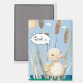 Magnet mit kleine Ente im Schilf am See 3 (Vorderseite/Rückseite)