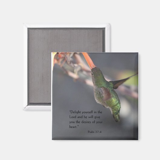 Magnet mit Kolibri - Freude am Herrn (Vorderseite/Rückseite)